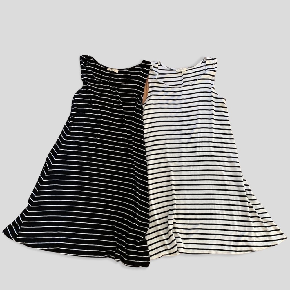 Two striped dresses black/white and white/black M